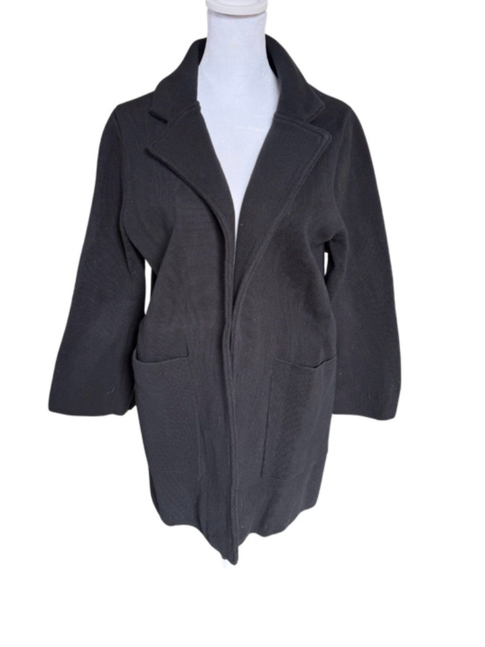 ONYOU Black Knit Open Front Jacket - Picture 1 of 5